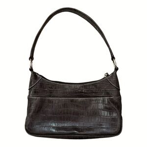 snakeskin shoulder bag with coin purse